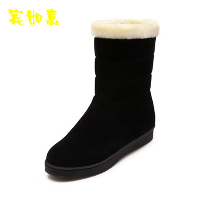 季新款平底雪地靴女季女鞋學生休閑中筒女靴子加棉139 賓如意中筒靴型號【價格 圖片 品牌 報價】-蘇寧易購樸云服飾鞋帽專營店